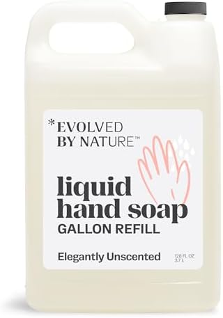 EVOLVED BY NATURE Liquid Hand Soap Refill, 128 Oz, Unscented, Biodegradable Formula