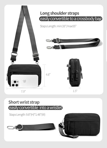Small Crossbody Bags for Women Nylon Quilted Wristlet RFID Wallets with 4 Zipper Carry All Purse Credit Card Holder4