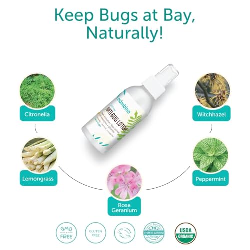 Image of Mambino Organics Anti-Bug Lotion, DEET-Free, Organic Bug Repellent with Essential Oils, Nourishing Travel-Size for Babies, Kids, Adults, Safe for Camping, Outdoors & Sensitive Skin, 4oz (Pack of 2)
