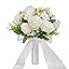 CYANLUX Bouquet Da Sposa Rose Artificiali Champagne - Fiori In Seta Per Matrimonio E Damigelle