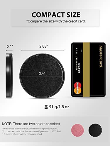 Getinbulk Compact Mirror Bulk, Set Of 12 Double-Sided 1X/3X Magnifying Pu Leather Round (Black, 2.7Inch Diameter) #TOP1