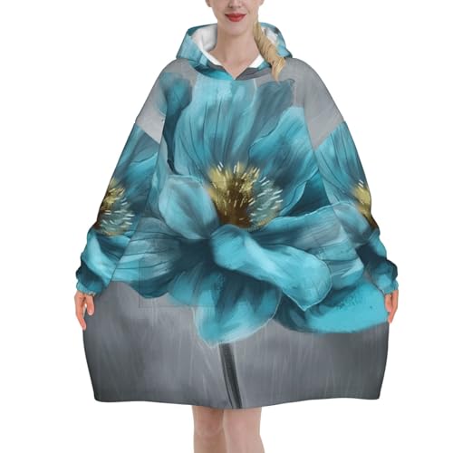 Couverture à capuche contre le froid d'hiver pull plaid géant chaud lotus