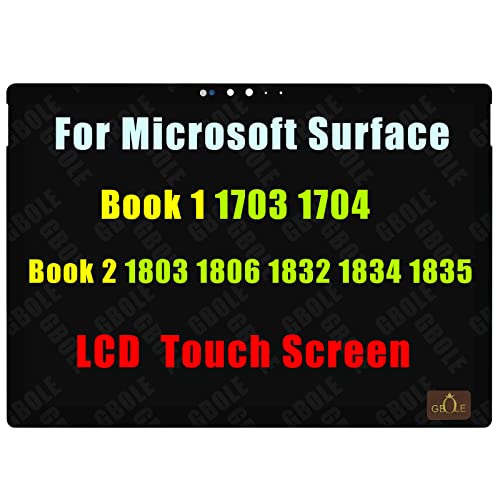 GBOLE Screen Replacement for Microsoft Surface Book 1 1703 1704 1705 1706 Book 2 1803 1804 1805 1806 LCD LED Touch Screen Display Digitizer Assembly