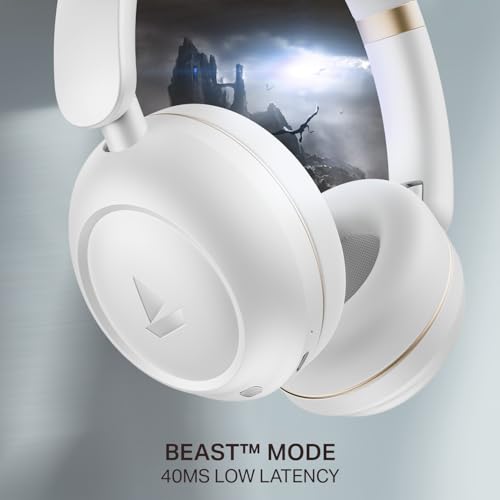 Image of Boat 2025 Launch Rockerz Prime 415, 360 Spatial Audio, 120H Battery, 40mm Drivers, AI-ENx Tech, Beast Mode, ASAP Charge & App Support, Bluetooth Headphones, Wireless Headphone with Mic (White Sabre)