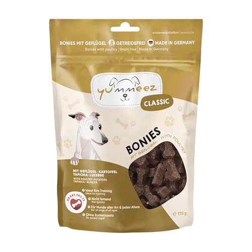 Yummeez Geflügel Leckerli - Hundeleckerli als kleine Knöchelchen - getreidefrei mit hohem Fleischanteil - perfektes Leckerchen für Training oder Belohnung (1 x 175 g)