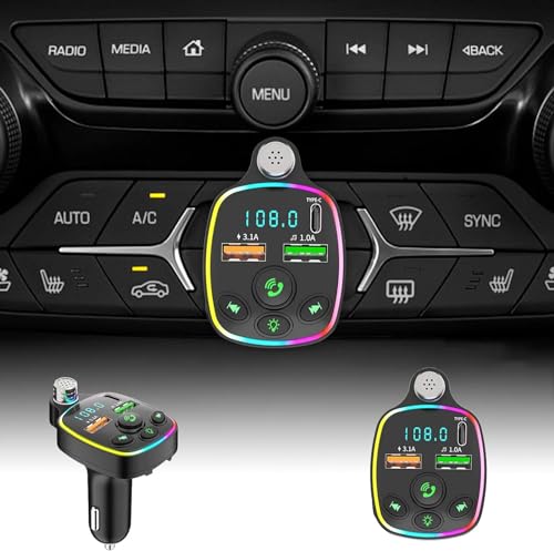 Advanced Wireless Bluetooth 5.3 FM Transmitter for Car - Handsfree Calling, Fast Charger 3.1A, Bluetooth Radio Adaptor, PD+QC3.0, Noise-Canceling Microphone, and Music Player - Image 3