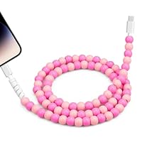 Coolden for iPhone Charger Cord 3.3FT USB C to iPhone Cable 66W for iPhone Charger Cable Fast Charging Cute Beaded for Girls Women for iPhone 14 13 12 11 Pro Max XR XS iPad Pro/Air/Mini Pink