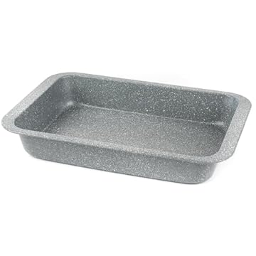 Salter BW02774G Marblestone Collection, Acciaio al carbonio 36cm Antiaderente Teglia per arrostire, arrosto di carne, teglia per Traybake e Brownie, grigia, forno sicuro fino a 220°C