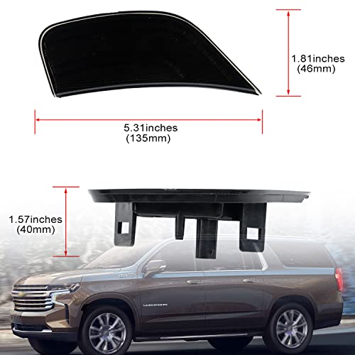 Nslumo Led Side Marker Lights Replacement For 2021 2022 + Chevy Tahoe Suburban Escalade Amber Led Fender Side Turn Signal Parking Light Assembly Gm2550206 Replace Oem Side Lamps Smoked Lens #TOP4