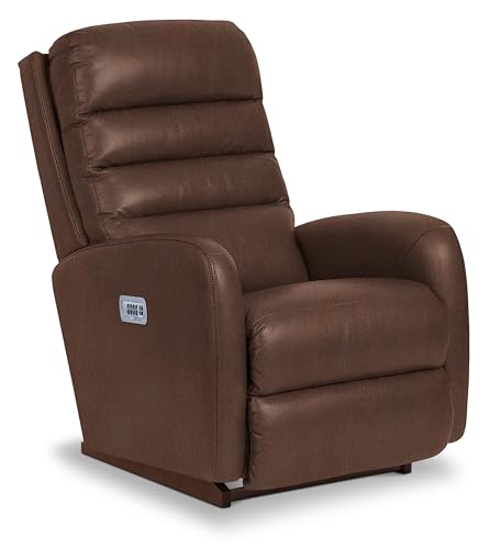 Image of La-Z-Boy Forum Power Leather Rocker Recliner w /Headrest & Lumbar, Walnut | Fully Customizable Recline with a Streamlined Design