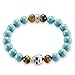 Produktbild Thomas Sabo Damen Herren-Armband Rebel at Heart Totenkopf 925 Sterling Silber geschwärzt türkis Länge 15.5 cm A1560-936-17-L15,5