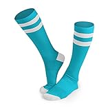 Love Classic Aqua, Medium-Large, Light Weight Compression Athletic Crew Socks for Women