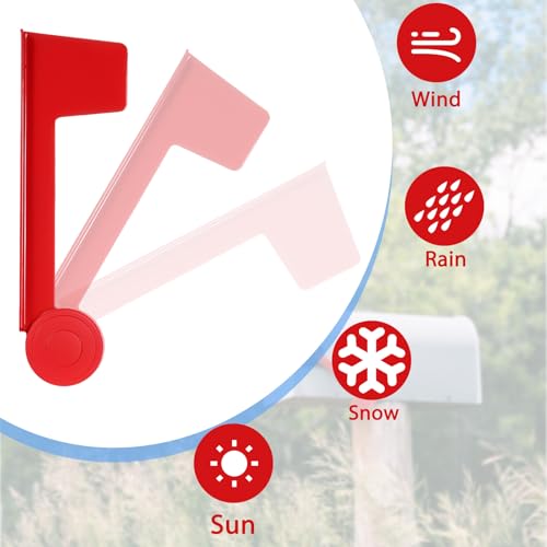 Giantree Mailbox Flag Replacement, Easy Installation Red Metal Mailbox Flag, Universal Mailboxes Flags Repair Kit for Outgoing Mailboxes Flags Replacement