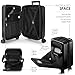 TRAVELARIM 20 Inch Carry On Luggage 22x14x9 Airline Approved, Carry On Suitcase with Wheels, Hard-shell Carry-on Luggage, Durable Luggage Carry-On, Jet Black Small Suitcase with Cosmetic Case