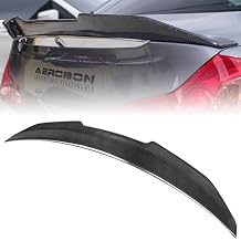 AeroBon Real Carbon Fiber Trunk Spoiler Compatible with 2007-2014 Infiniti G35, G37, G25, Q40 4-Door Sedan Rear Spoiler H Style High Kick