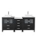 Virtu USA Dior 66 inch Double Sink Bathroom Vanity Set in Zebra Grey w/ Square Vessel Sink, Italian Carrara White Marble Countertop, Single Hole Polished Chrome, 2 Mirrors - KD-70066-WM-ZG