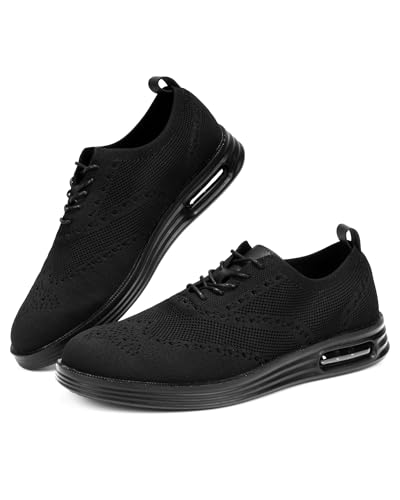 Image of Mens Dress Shoes Casual Oxfords Shoes Knit Lightweight Breathable Business Work Shoes Walking Shoes Fashion Sneakers