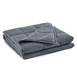 TONGDADA California King Size Weighted Blanket | 90”x108”,40lbs | Perfect for Couples,Designed for Heavy Weight Enthusiasts | Premium Cotton Material with Glass Beads | Dark Grey