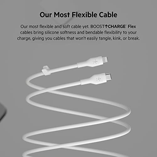 Image of Belkin USB C to Lightning Cable 6.6ft Fast iPhone Charger Cord