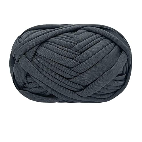 T-Shirt Yarn Knitting Yarn Fabric Crochet Cloth for Summer Hand DIY Bag Blanket Cushion Crocheting Projects 100g (#15 Dark Gray)