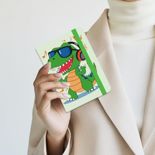 Dinosaur Passport Holder Cover Cute Green Travel Wallet Passport Case with Credit Card Slots for Women Men Travelling Essentials for Flying3