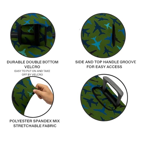 Image of AMPEREUS Trolley Bag Cover - Stretchless, Waterproof and Polyester Fabric with Plane Print Luggage Cover for Medium Size Suitcase Luggage Cover (24 Inch)