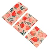 iplusmile 3 Envoltorios Reutilizables de Cera de Abeja para Alimentos Paños de Algodón Orgánico Preservación Ecológica de Frutas y Verduras Papel para Conservar Alimentos Domésticos