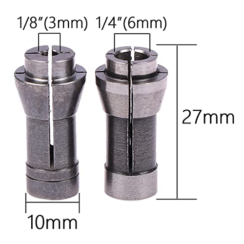 Yxcc 4 Pack Die Grinder Collet Grinding Machine Clamping Collet,2 Pack 3Mm And 2 Pack 6Mm Die Grinder Collet Grinding Machine Clamping Collet Adapter 1/4" And 1/8" Arbors Shanks #TOP4