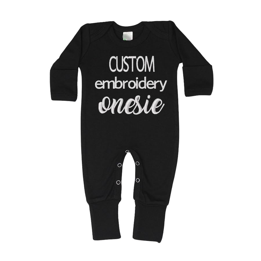 Personalized Embroidered Baby Romper – Custom Name, Long Sleeve Onesie