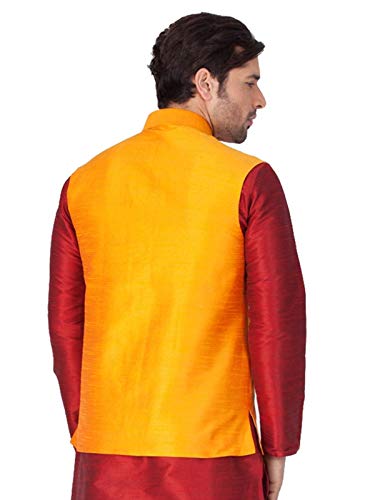 Elina fashion Men's Indian Banglori Silk Nehru Jacket || Bandhgala Jodhpuri Sleeve Less ONLY Waistcoat4