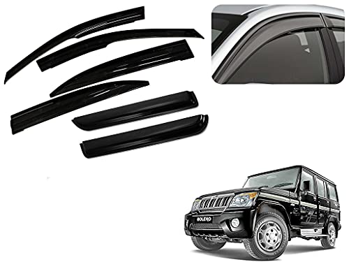 Autopearl Car Rain Wind Door Visor Side Window Deflector for Mahindra Bolero - Set of 6 Pcs