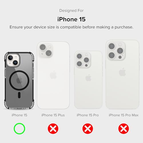 Image of Ultra Impact Case for iPhone 15 (Midnight Black) | Military-Grade 12.1ft Drop Protection | MagSafe Charging Compatible