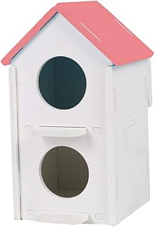 Suammiitstrieadea Caja nido de doble agujero para mascotas, pájaros, loros, para incubar, color rosa