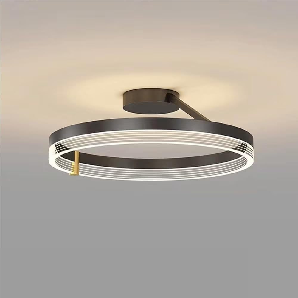 Plafonnier LED tricolore variable géométrique circulaire noir