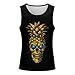 Pineapple Skull with Blue Eyes Men's Muscle Shirts Breathable Sleeveless Gym Tank Top Workout Undershirt S