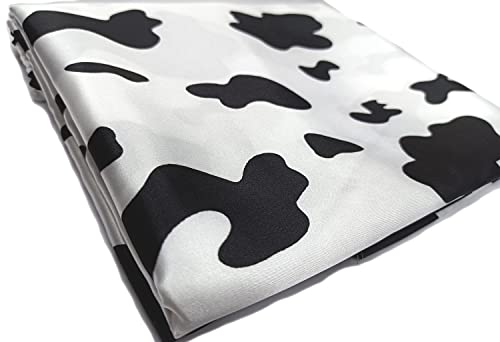Luxurious Black and White Cow Print Satin Fabric - Perfect for Crafting and Home Décor, 1 Yard of Versatile Polyester 3 Luxurious Black and White Cow Print Satin Fabric - Perfect for Crafting and Home Décor, 1 Yard of Versatile Polyester - Image 2