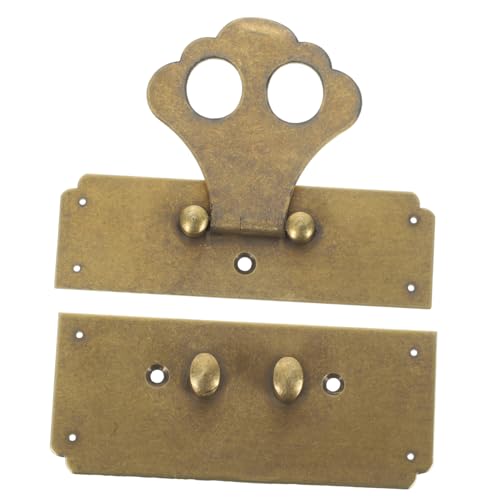 Angoily Box Retro Carved Furniture Lock DIY Hasp Lock Suitcase Hasp Antique Case Latch Lock Hasp Furniture Hasp Padlock Latch Hasp Decorative Hasp Lock Buckle Metal Hasp Brass Hasp Locks