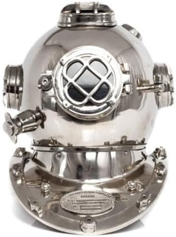 Chrome Diving Helmet - US Navy Mark V Diving Helmet - Deep Sea Divers Helmet Boston Mass Diving Divers Helmet - Best for Gift