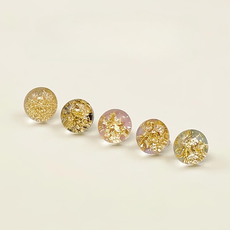 bottoni, Bottoni Con Perle In Resina Gambo Da 10 Mm In Lamina D'Oro, Confezione 50 Multicolori for La Lavorazione Di Stoffe(Pink)