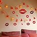 SUPERDANT Large Red Lips Wall Stickers 25PCS Kisses Stickers Self-Adhesive Vinyl Wall Art Decals Valentine's Day Trendy for Home Living Room Bedroom Girly Women's Teens Apartment Red Decor