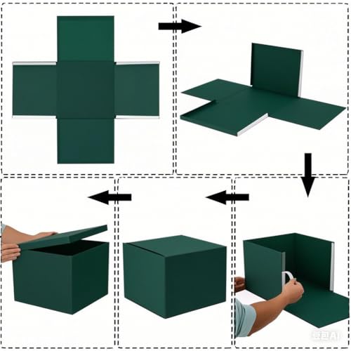 Boîte cadeau extra large verte 41x33x20 cm avec ruban UoeRing - 4