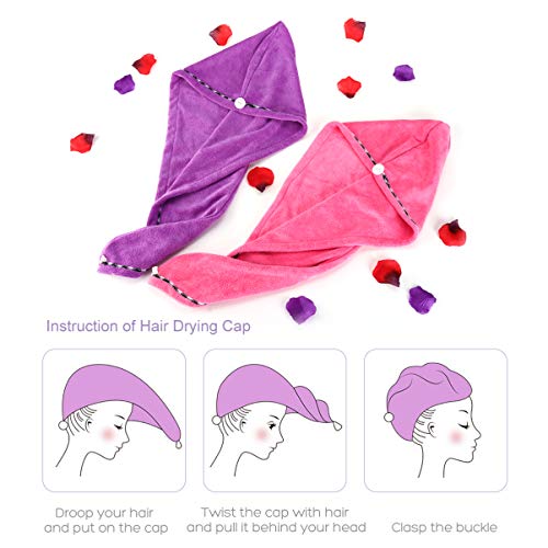 2 Unidades Toalha De Cabelo Toalha Cacheada Toalha Para Secar Cabelo Gorro De Cabelo Seco Turbante T