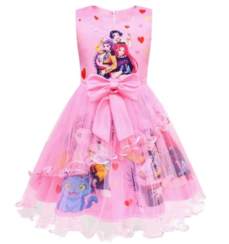 WFFMDZ Girls Sparkle Chain Detail Dress, K-pop Fashion Inspired Performance Outfit for Girls