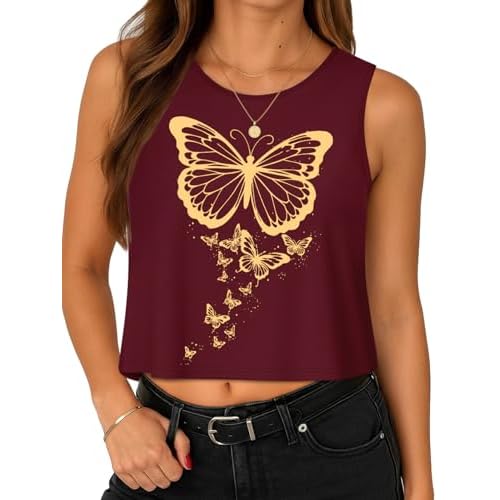 Womens Crop Tops Summer Casual Sleeveless Tank Loose Fit Basic Shirts 2026