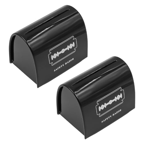 ANCLLO Caja de eliminación de afeitadora de 2 Piezas Banco de Almacenamiento Seguro para Banco de Cuchillas de Afeitar de Seguridad Usada