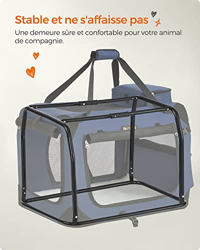 Caisse chat FEANDREA structure robuste et finitions soignées bleu foncé - 8