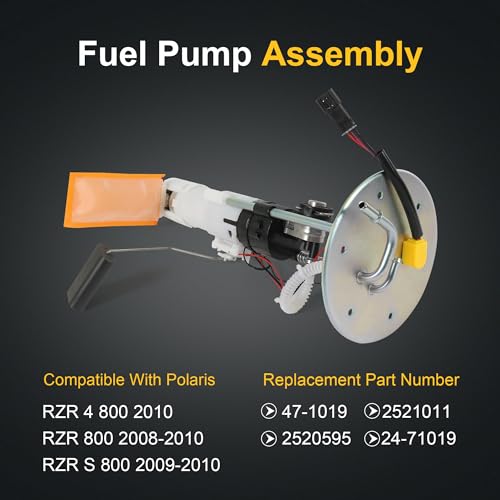 47-1019 Fuel Pump Assembly Compatible with Polaris RZR 800 / RZR S 800 & RZR 4 800 2008 2009 2010 Replaces 24-71019