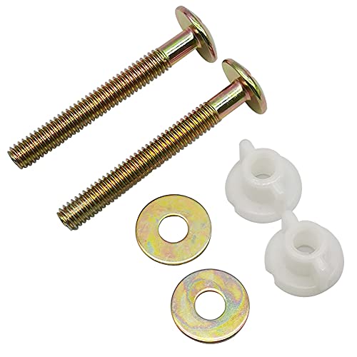 2 Pack Universal Toilet Seat Bolts Screws Set Heavy Duty Toilet Seat Hinge Bolts With Plastic Nuts And Metal Washers Replacement Parts For Top Mount Toilet Seat Hinges #TOP2