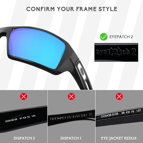 Image of 4 Pairs Polarized Replacement Lenses for Oakley Eyepatch 2 OO9136 Sunglasses, Anti-Scratch and Impact Resistant