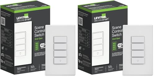 Image of Leviton Decora Smart Controller Switch, Wi-Fi 2nd Gen, Neutral Wire Required, Works with My Leviton, Alexa, Google Assistant, Apple Home /Siri, & Wired or Wire-Free 3-Way, D2SCS-1RW, White (Pack of 2)